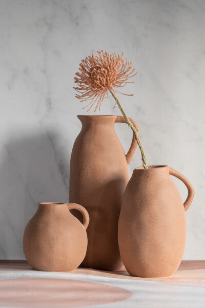 Vaso alto manico ceramica terra
