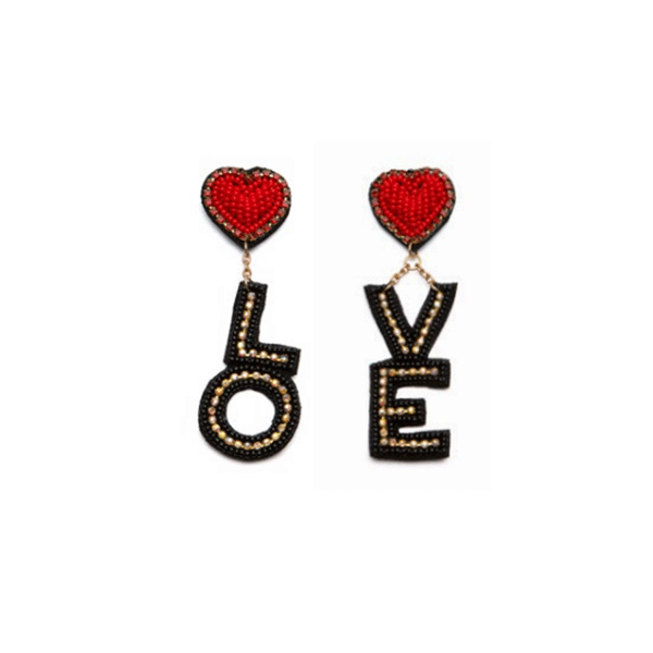 Orecchino cuore love nero vestopazzo