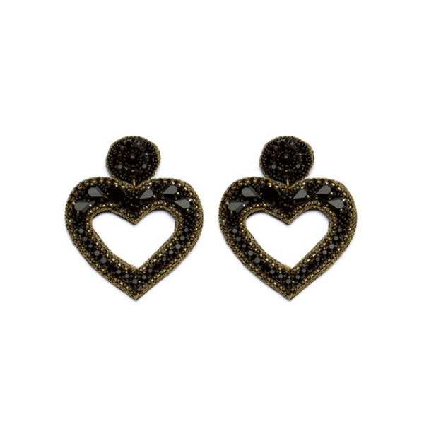 Orecchino sagoma cuore nero vestopazzo