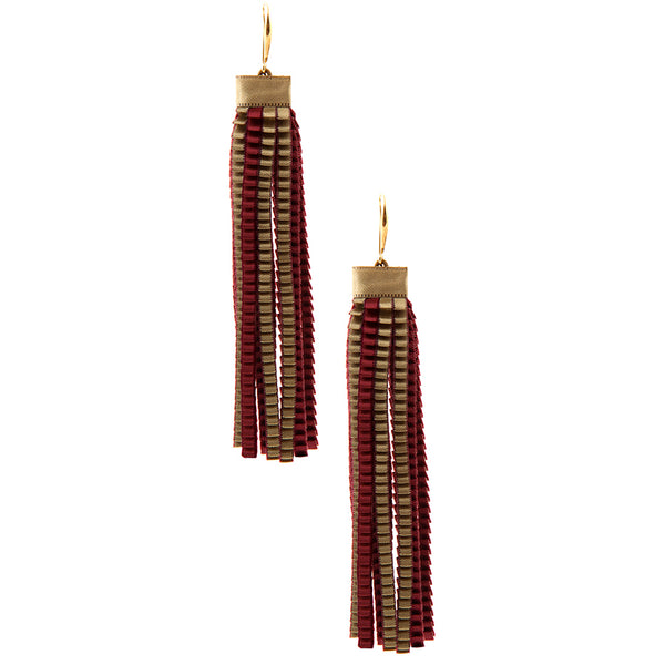 Orecchini plissettati strisce lunghe