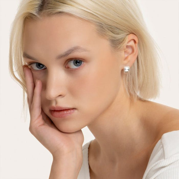 Orecchini rettangoli bombati