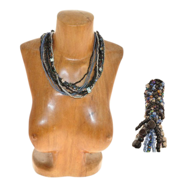 collana fili Pietre bianco nero