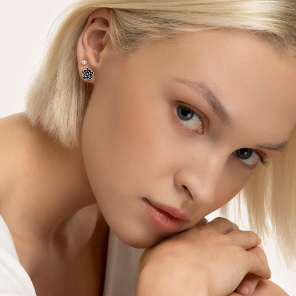 orecchini bottone rose