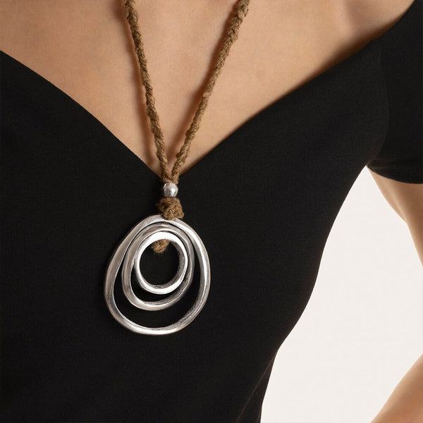 Pendente seta grezza tondi