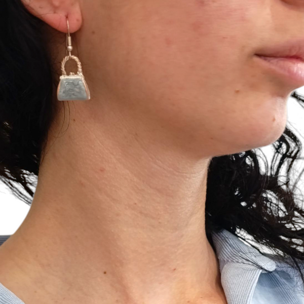 Orecchini borsetta smaltata