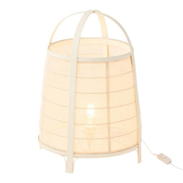 Lampada Rya Cotone/Bambu Bianco Large