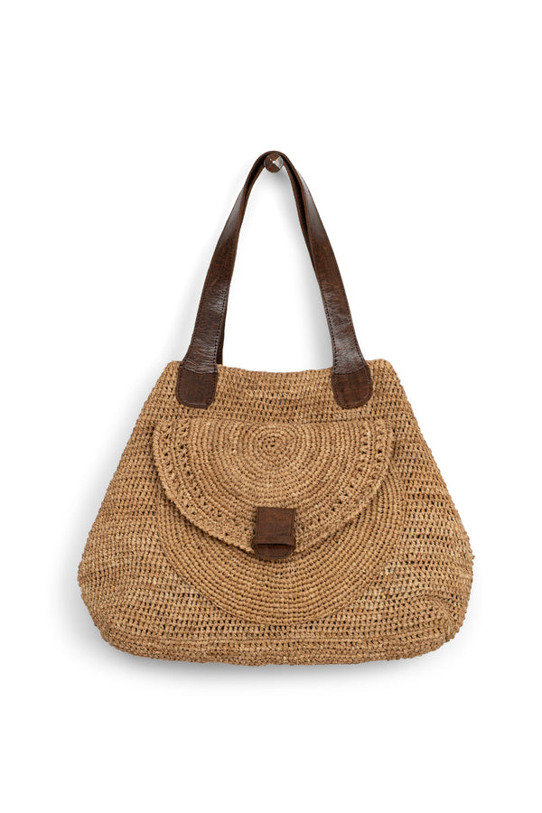 borsa raffia trapezio
