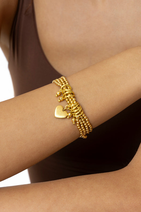 Bracciale elastico cuore pendente