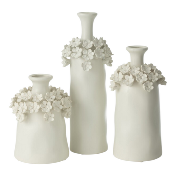 Vaso Yucca Fiore Ceramica Bianco Large
