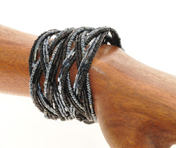 bracciale 4 treccie perline