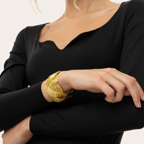 Bracciale fascia treccia multilinee