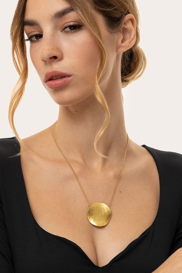 Pendente placca tonda raw