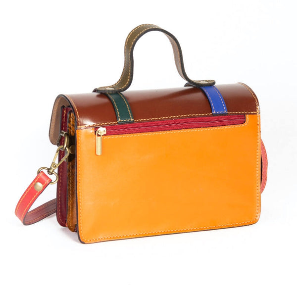 borsa cartella cuoio multicolore piccola