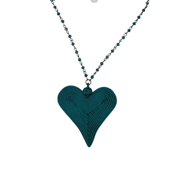 Ciondolo cuore in seta