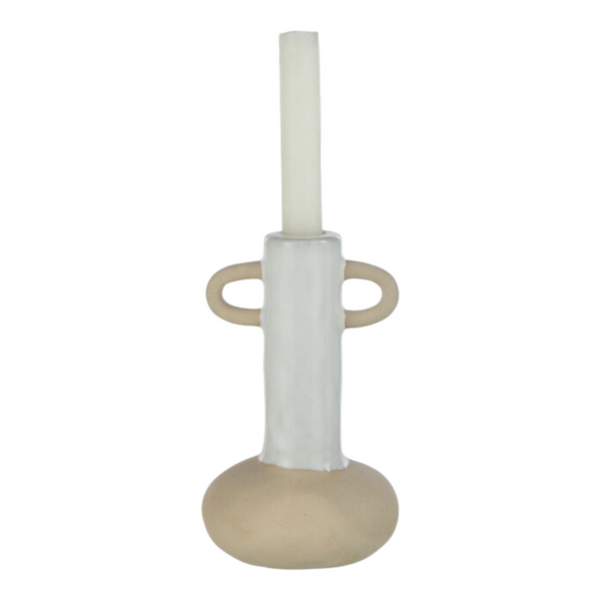 Candeliere Manichi Porcellana Bianco/Beige