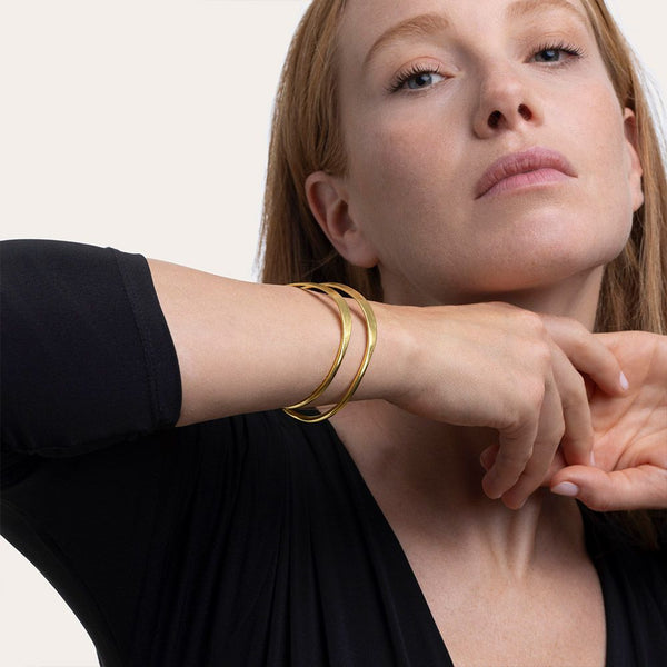 Bracciale fascia 2 linee ondulate