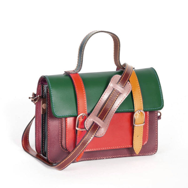 borsa cartella cuoio multicolore piccola