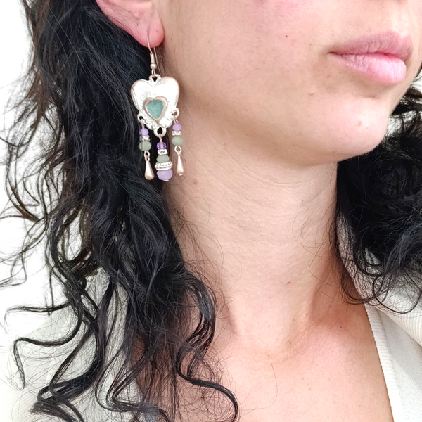 Orecchini cuore smaltato