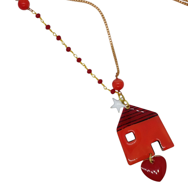 Collana ciondolo casa/cuore