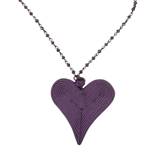 Ciondolo cuore in seta