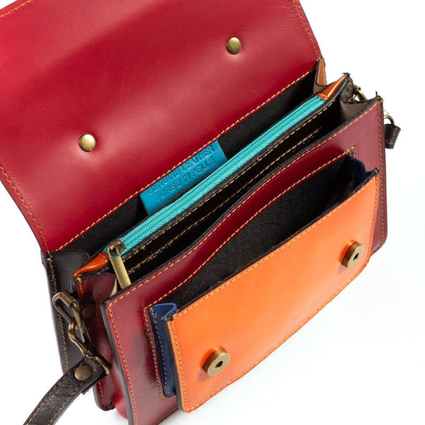 borsa cartella cuoio multicolore piccola