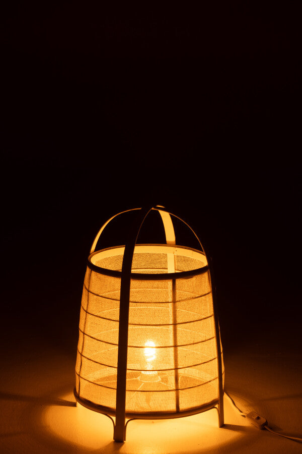 Lampada Rya Cotone/Bambu Bianco Large