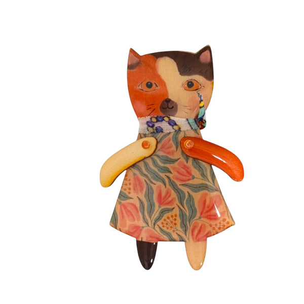 Spilla gatto resinato