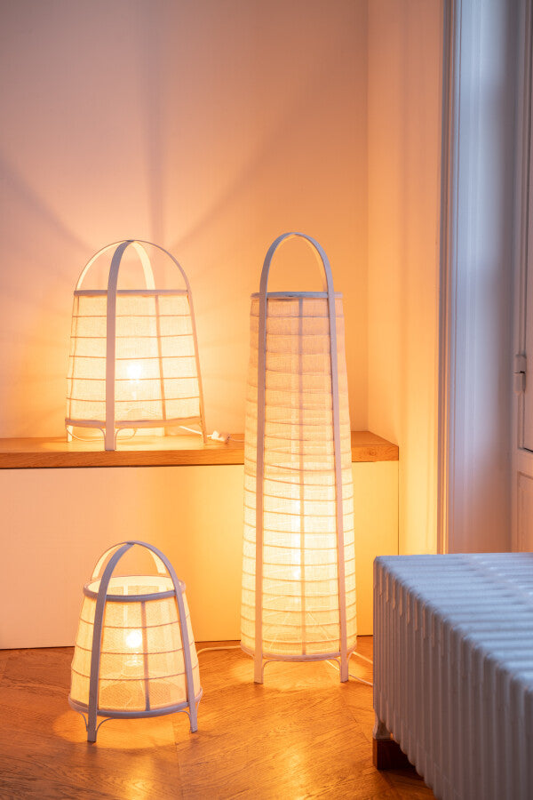 Lampada Rya Cotone/Bambu Bianco Large