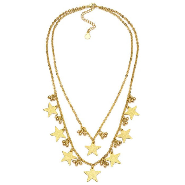 Collana due catene stelle pendenti
