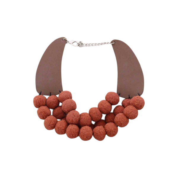 Collana pon pon lana cotta
