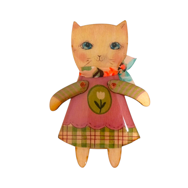 Spilla gatto resinato