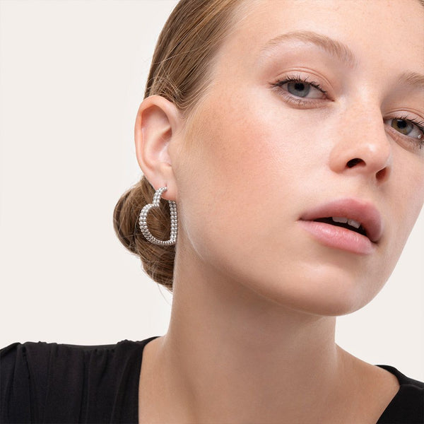 Orecchini cuori micro sfere