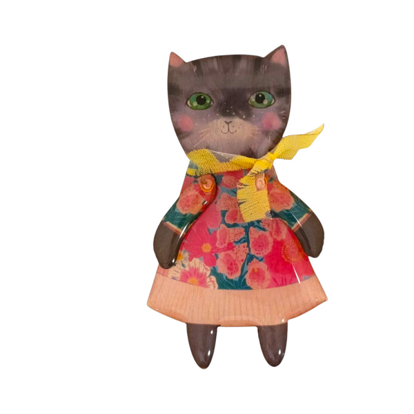 Spilla gatto resinato