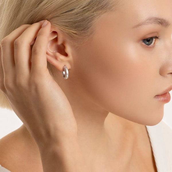 Orecchini semicerchio piccoli bombati