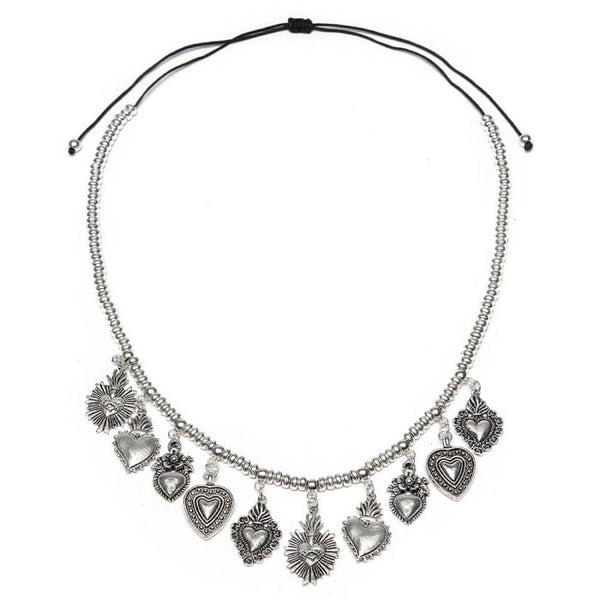 Collana regolabile pendenti cuori sacri
