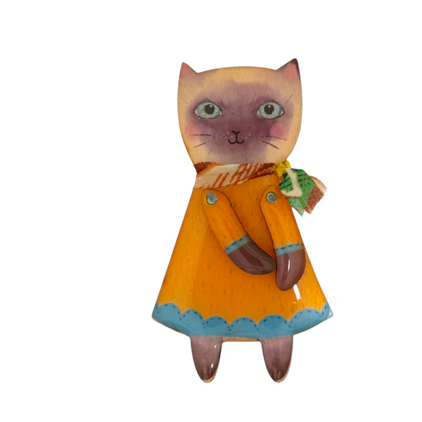 Spilla gatto resinato