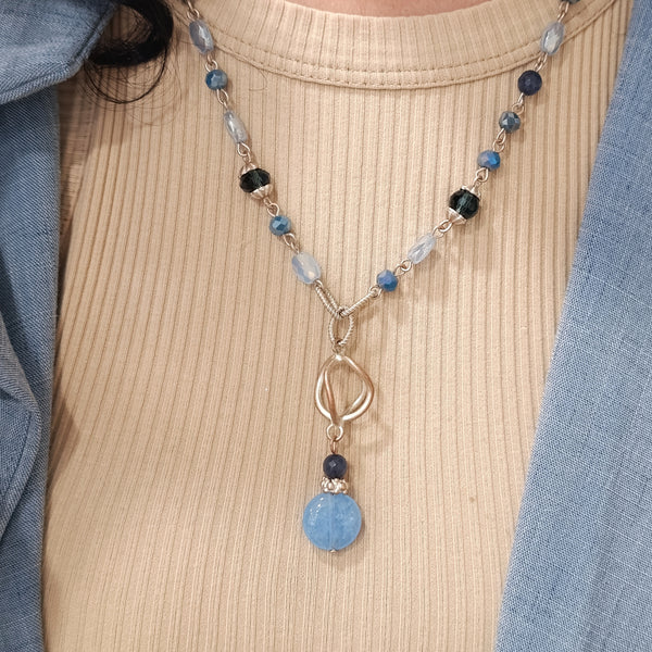 Collana ciondolo tondo piatto