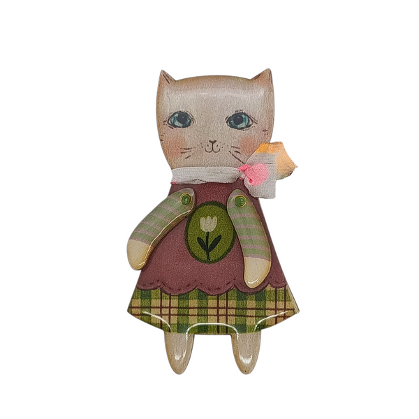 Spilla gatto resinato