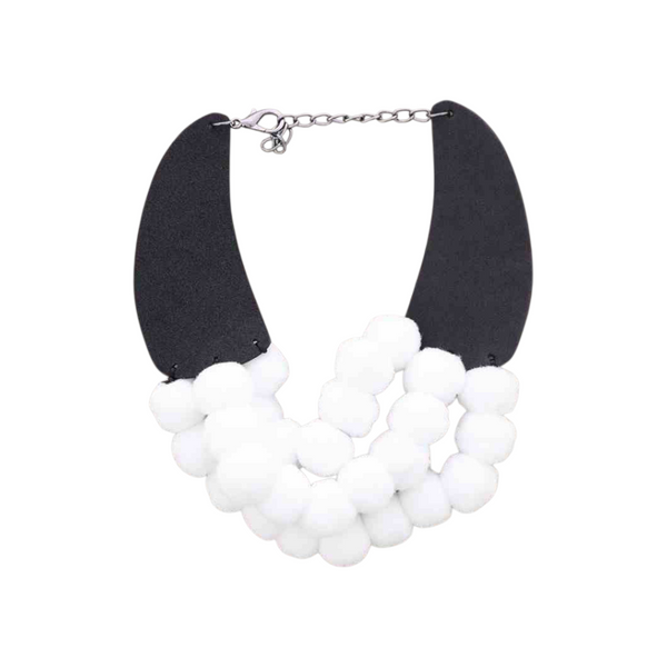 Collana pon pon lana cotta