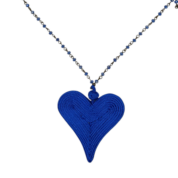 Ciondolo cuore in seta