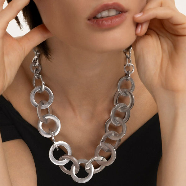 Collana catena maxi con tondi.