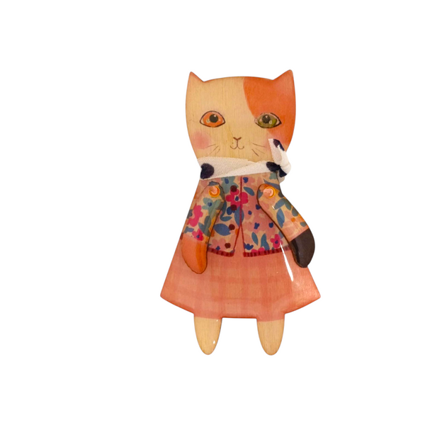 Spilla gatto resinato