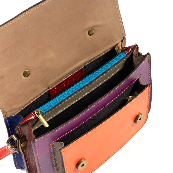 borsa cartella cuoio multicolore piccola