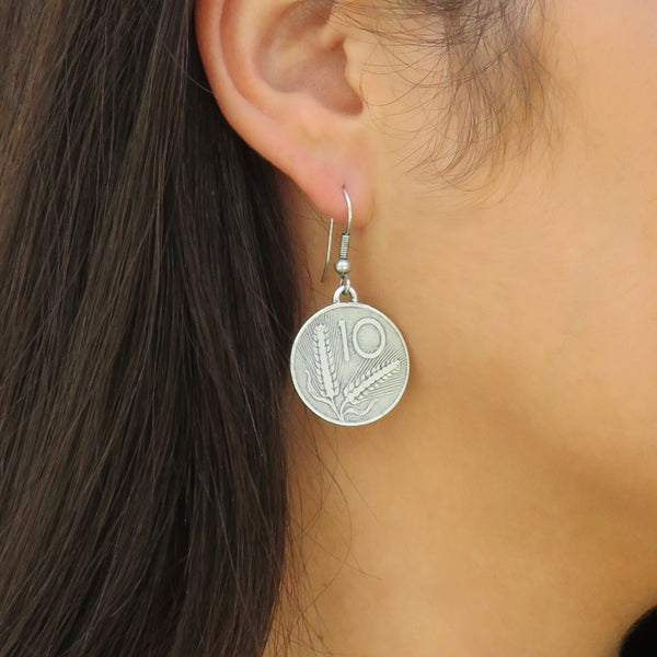 ORECCHINI 10 LIRE ARGENTO