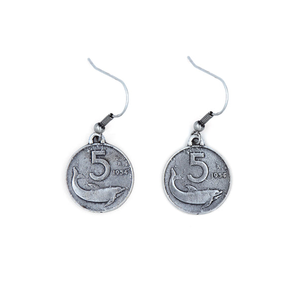 ORECCHINI 5 LIRE ARGENTO