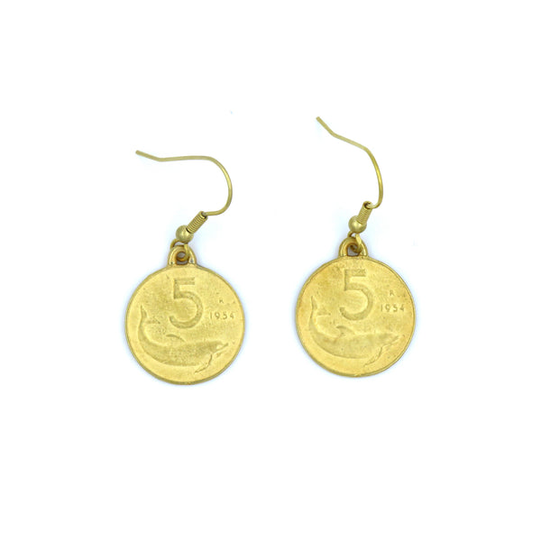 ORECCHINI 5 LIRE ORO