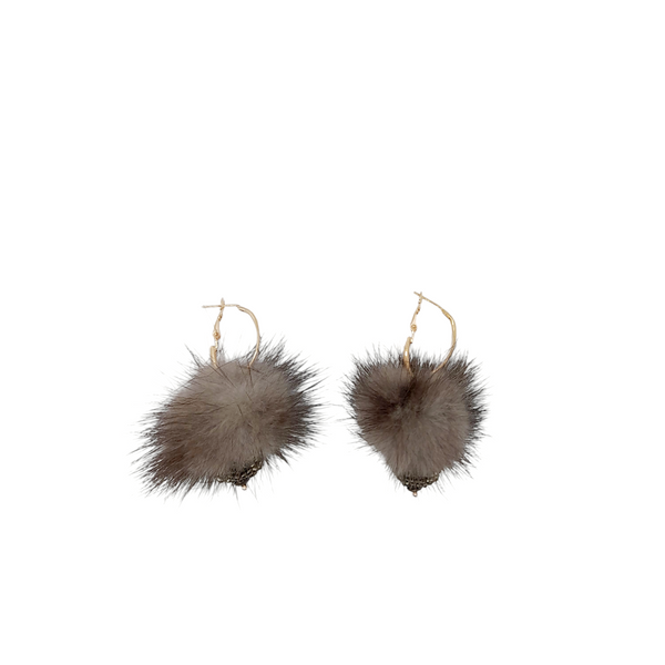 Orecchini ponpon con sfera in mini cristalli