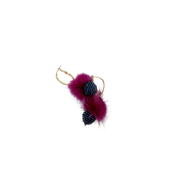 Orecchini ponpon con sfera in mini cristalli