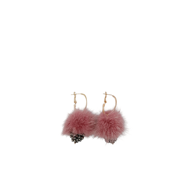 Orecchini ponpon con sfera in mini cristalli