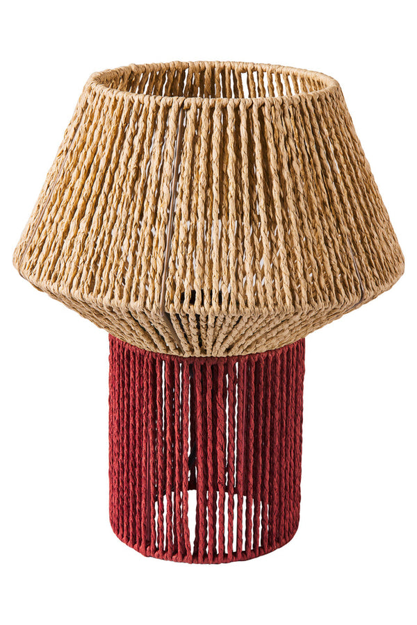 Giamaica - Abat Jour Base Burgundi Cappello Naturale Scindibile